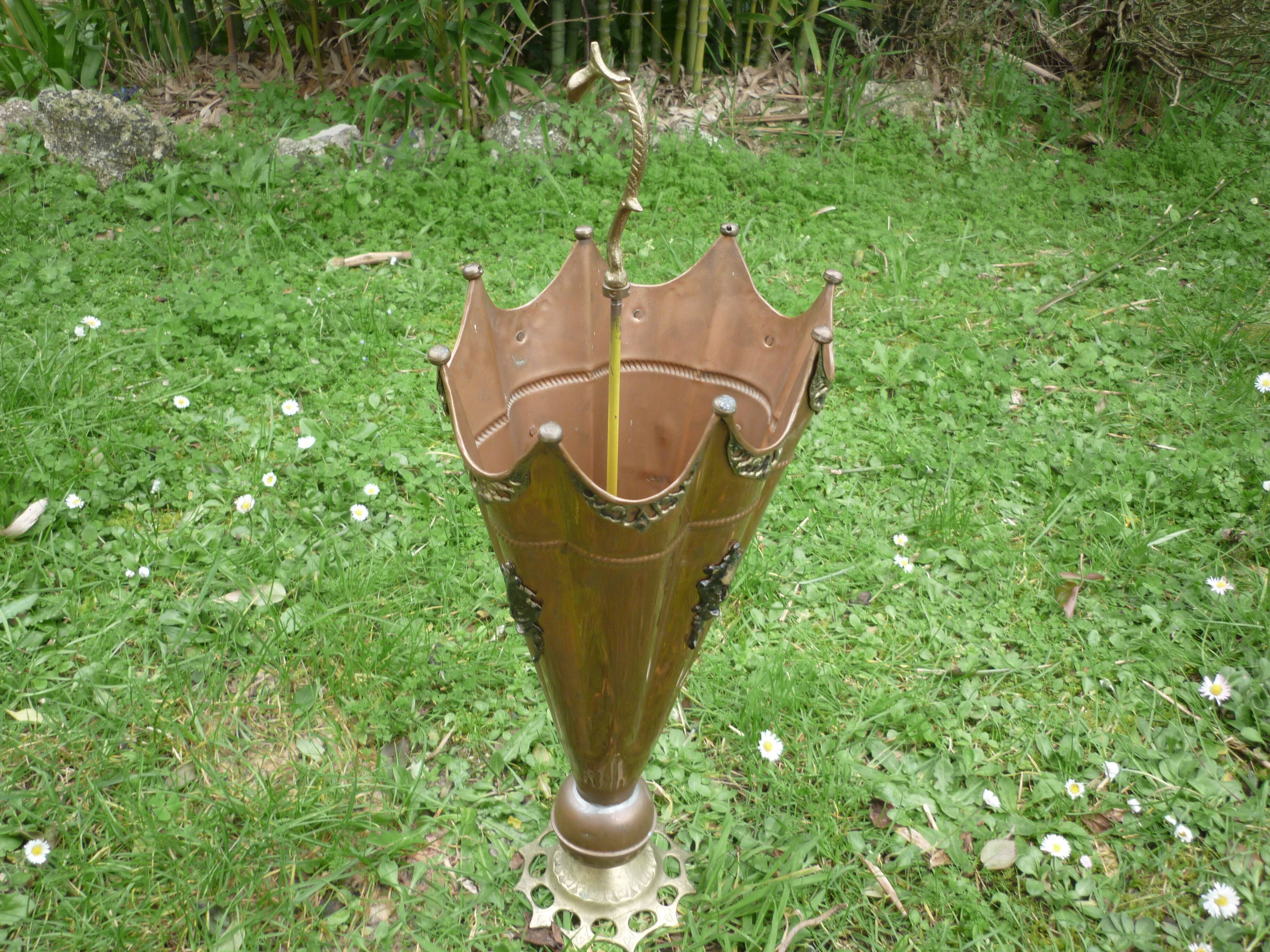 Copper and brass umbrella holder