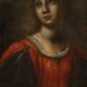 Peinture italienne antique du XVIIe siècle, Moïse sauvé des eaux.