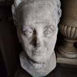 Large plaster bust of woman foot shower early 20th