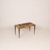 Rectangular parchment low coffee table by Aldo Tura 1950