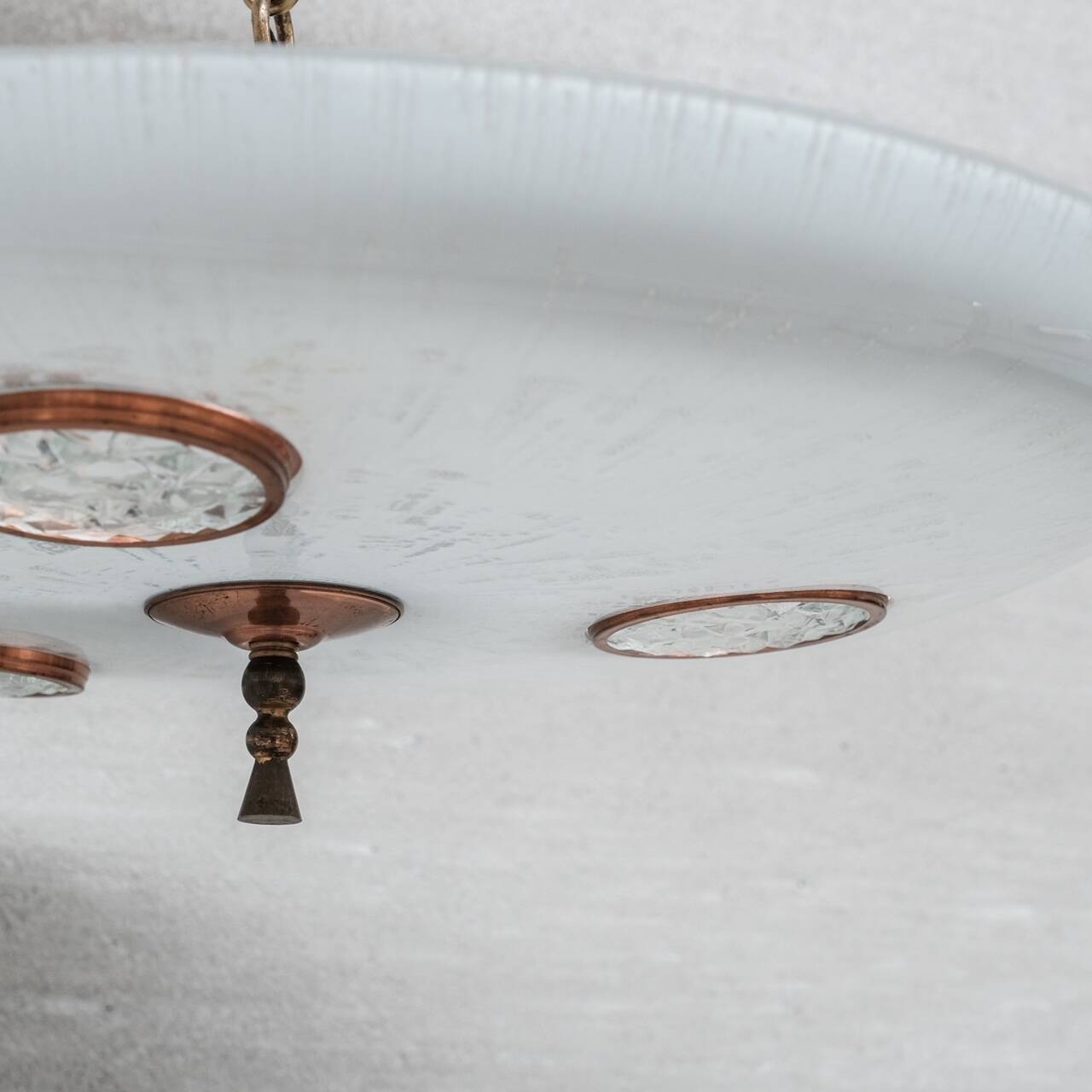 Unusual Saucer Style Mid-Century Pendant Light (2 available)