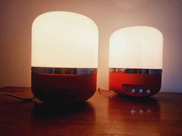 Two Midcentury Table Lamps, Space Age, Adriano Rampoldi, Italy, 1970s