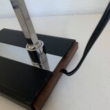 Large vintage 1960s black and wood eyeball design desk lamp - 50 cm