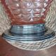 Art Deco cornucopia vase, centrepiece, bowl - blown glass & chrome 1930
