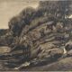 Henri BODART, Landscape. Original drypoint signed in the plate