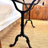 Table bistrot italienne en marbre et fonte