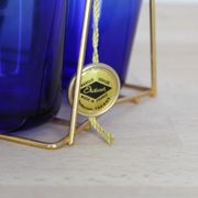 Set de 6 verres colorés avec socle/panier en laiton