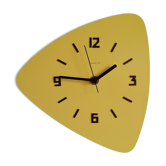 Formica vintage asymmetrical silent wall clock "Yellow Star"