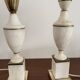 Pair of Art Deco marble and brass lamps