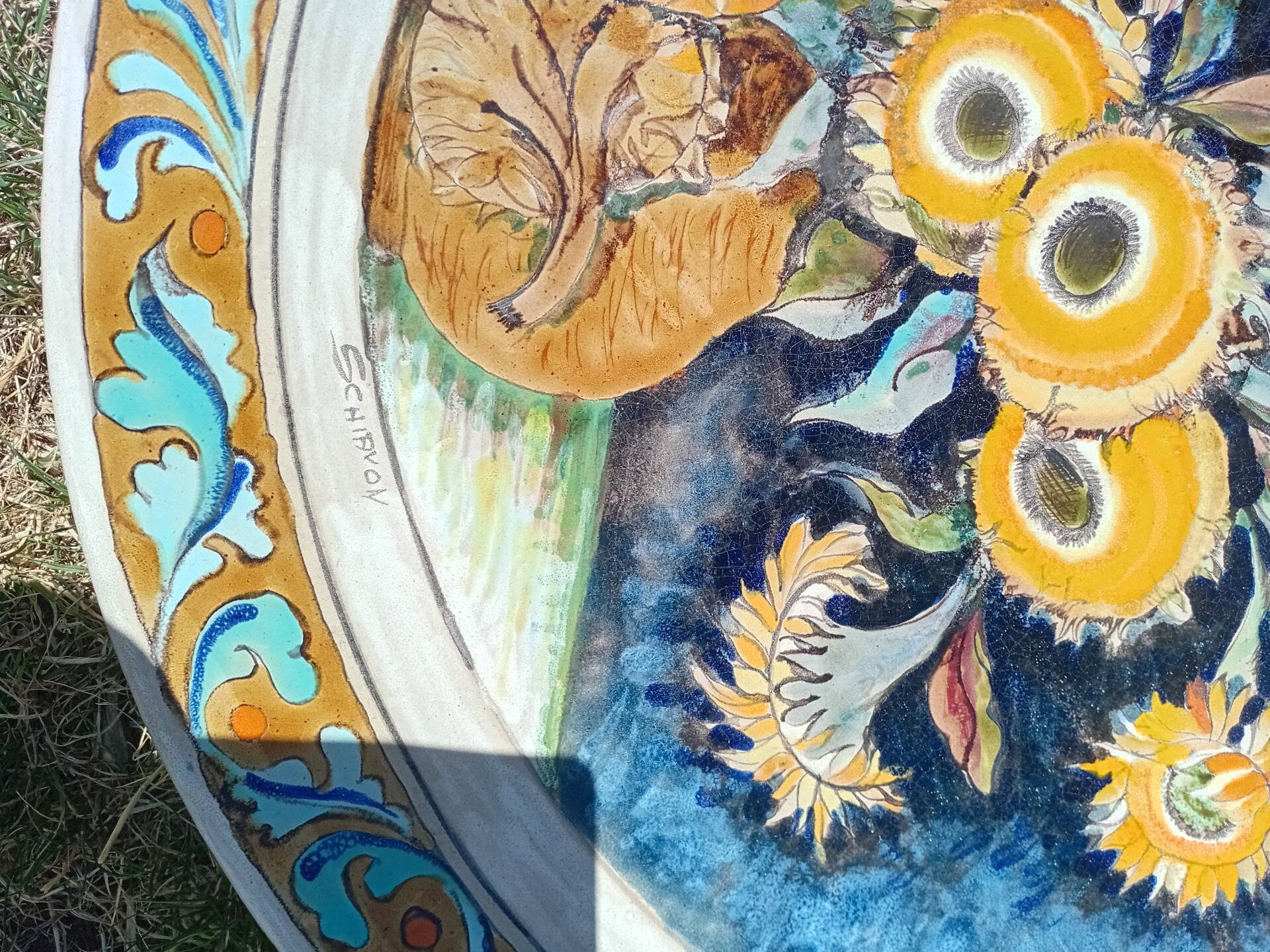 Immense wall plate Elio Schiavon circa 1980