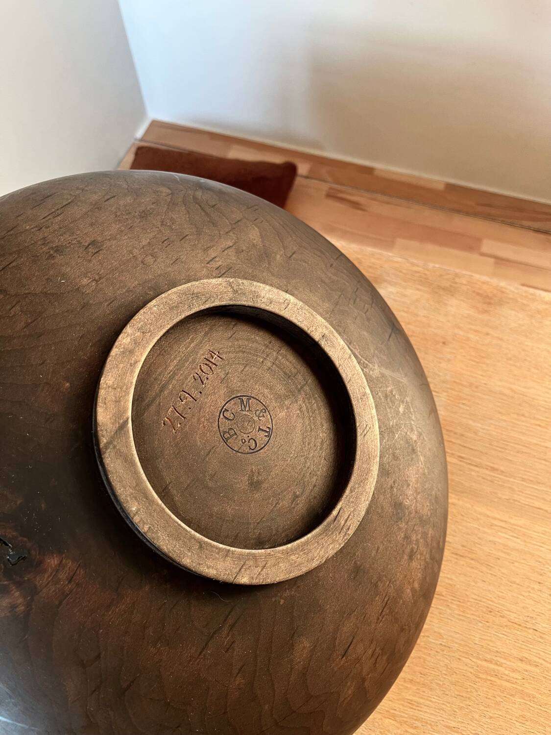 Large wooden bowl by Joshua Vogel at BCMT New York