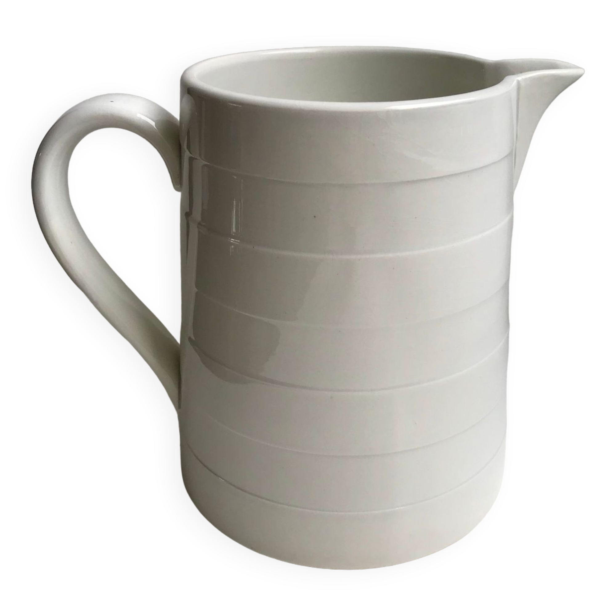 broc / pitcher Digoin Sarreguemines with striped embossed 30s-40s