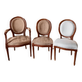Set of an armchair and 2 medallion chairs