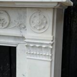 Louis XVI Style Fireplace In Carrara Marble Circa 1880