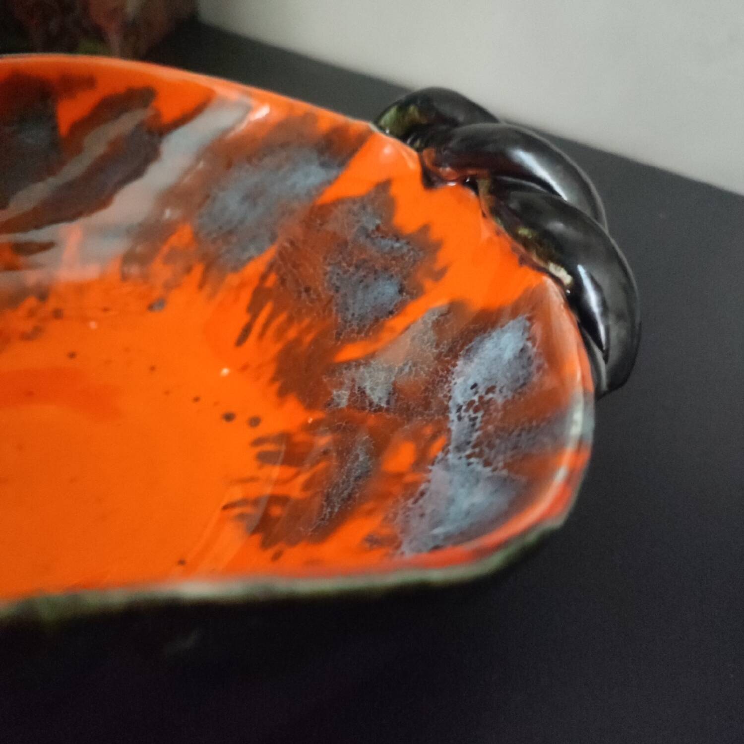 Fat Lava Orange Black Ceramic Cup