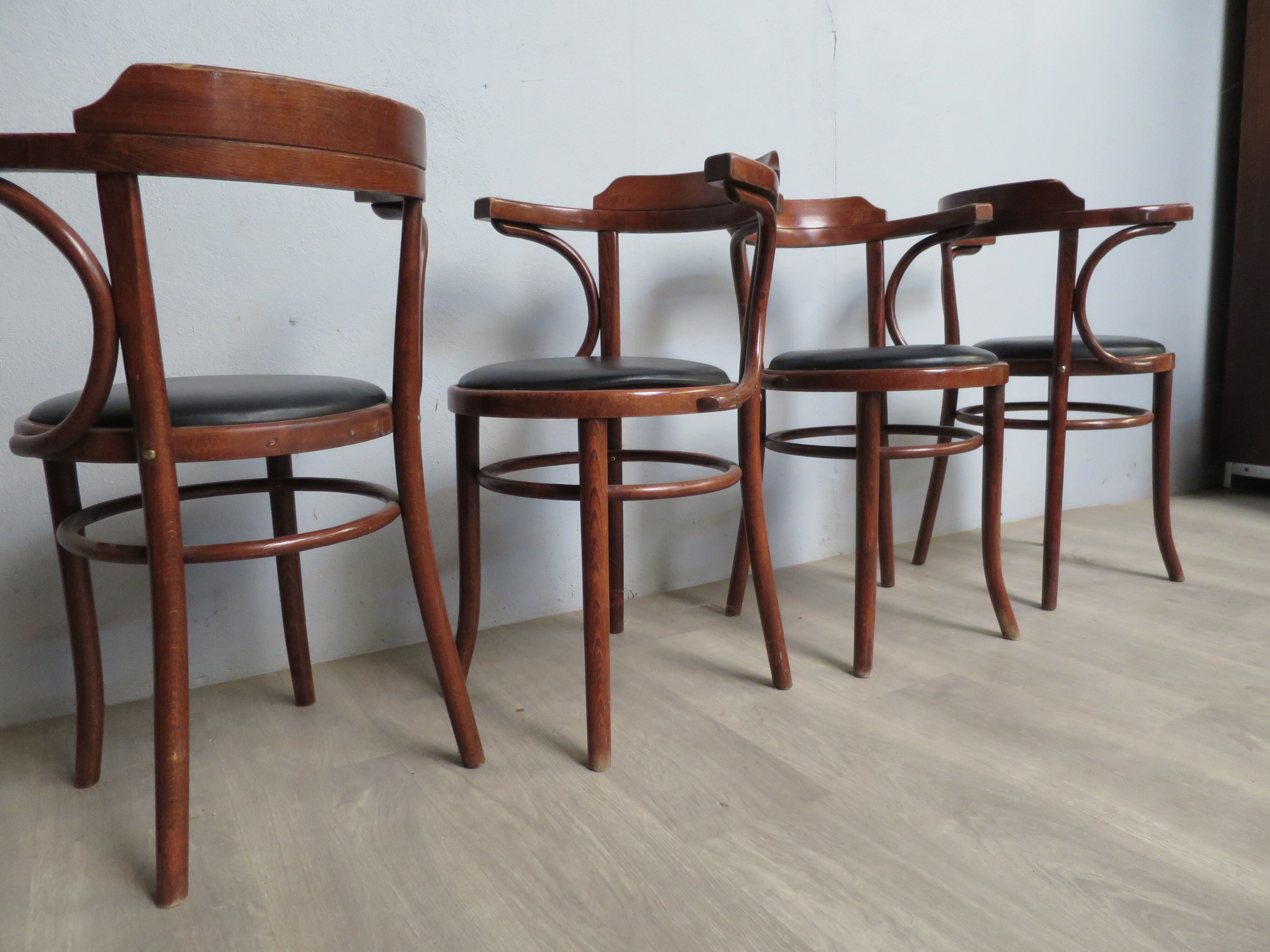 4 vintage bistro armchairs