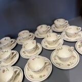 Set of 12 purple floral coffee cups in Limoges porcelain - Théodore Haviland
