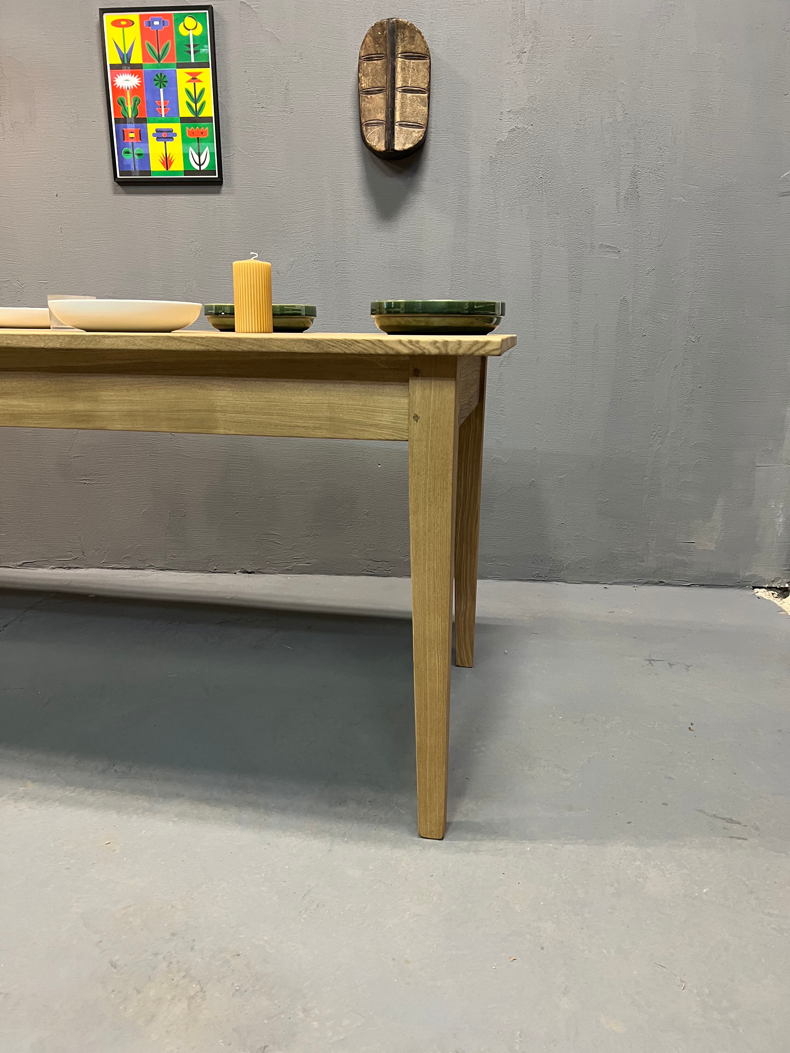 Farmhouse table 300 X 80 cm, spindle legs
