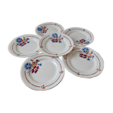 Lot de 6 assiettes à dessert Saint Amand modèle Valentin