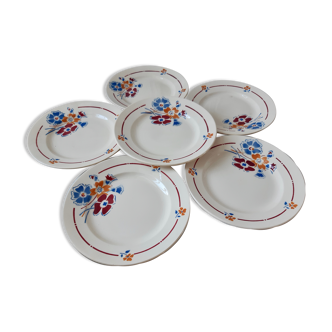 Lot de 6 assiettes à dessert Saint Amand modèle Valentin