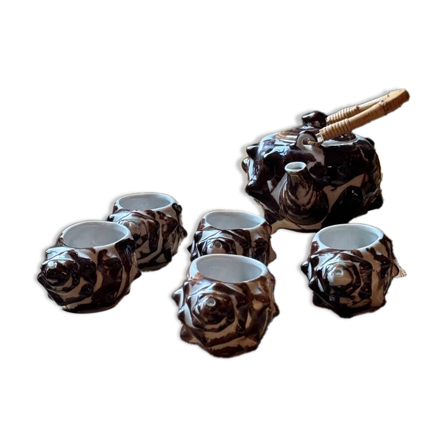 1960 (60's) tea or coffee service, shell shape, Vallauris