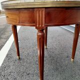 Table basse bouillotte ancienne plateau marbre style louis xvi