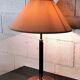 Vintage Wooden, Brass & Leather Table Lamp – 1970s