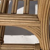 Pair of bamboo rattan wicker chairs in the style of Vivai del Sud