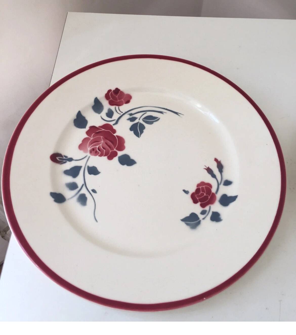 Badonviller Rosador flower dinner plates