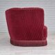1960s, Danish 3-seater "Banan" sofa, original cherry-red furniture velour.