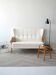 Canapé scandinave vintage en simili cuir d'agneau