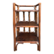 Small vintage shelf in rattan and wood — exotic bohemian, 60s 70s