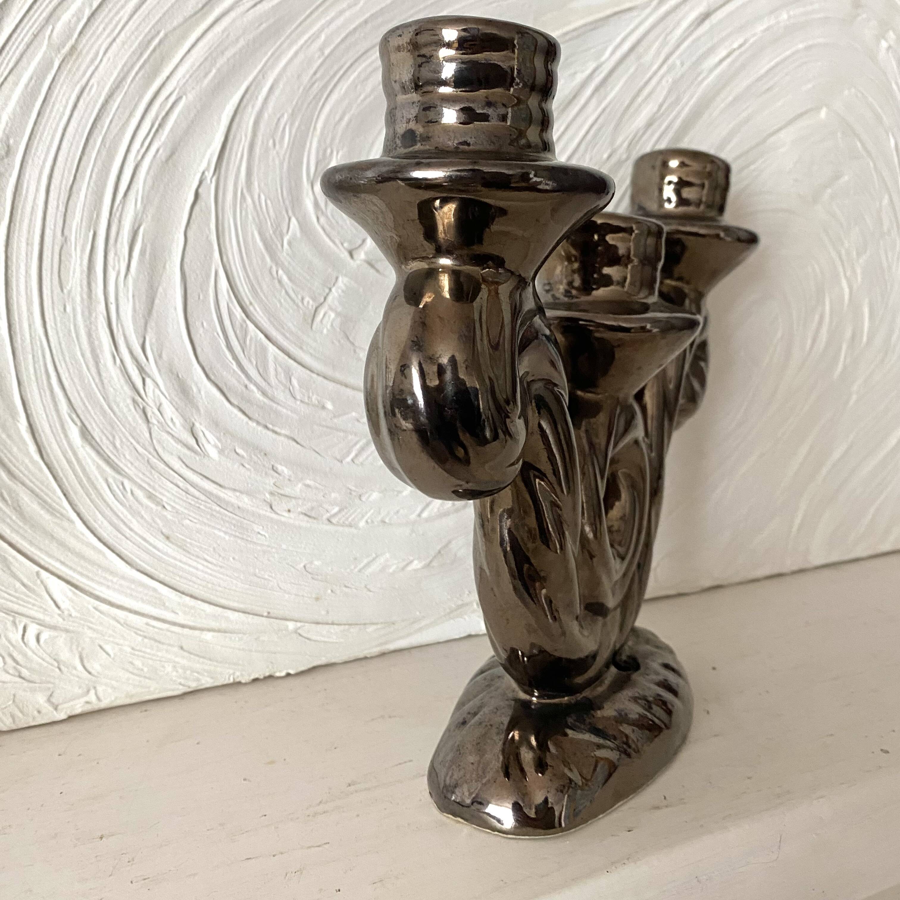 Bougeoir en céramique Vallauris années 50