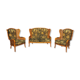 Sofa set and 2 armchairs in bamboo and wicker 80s Attive