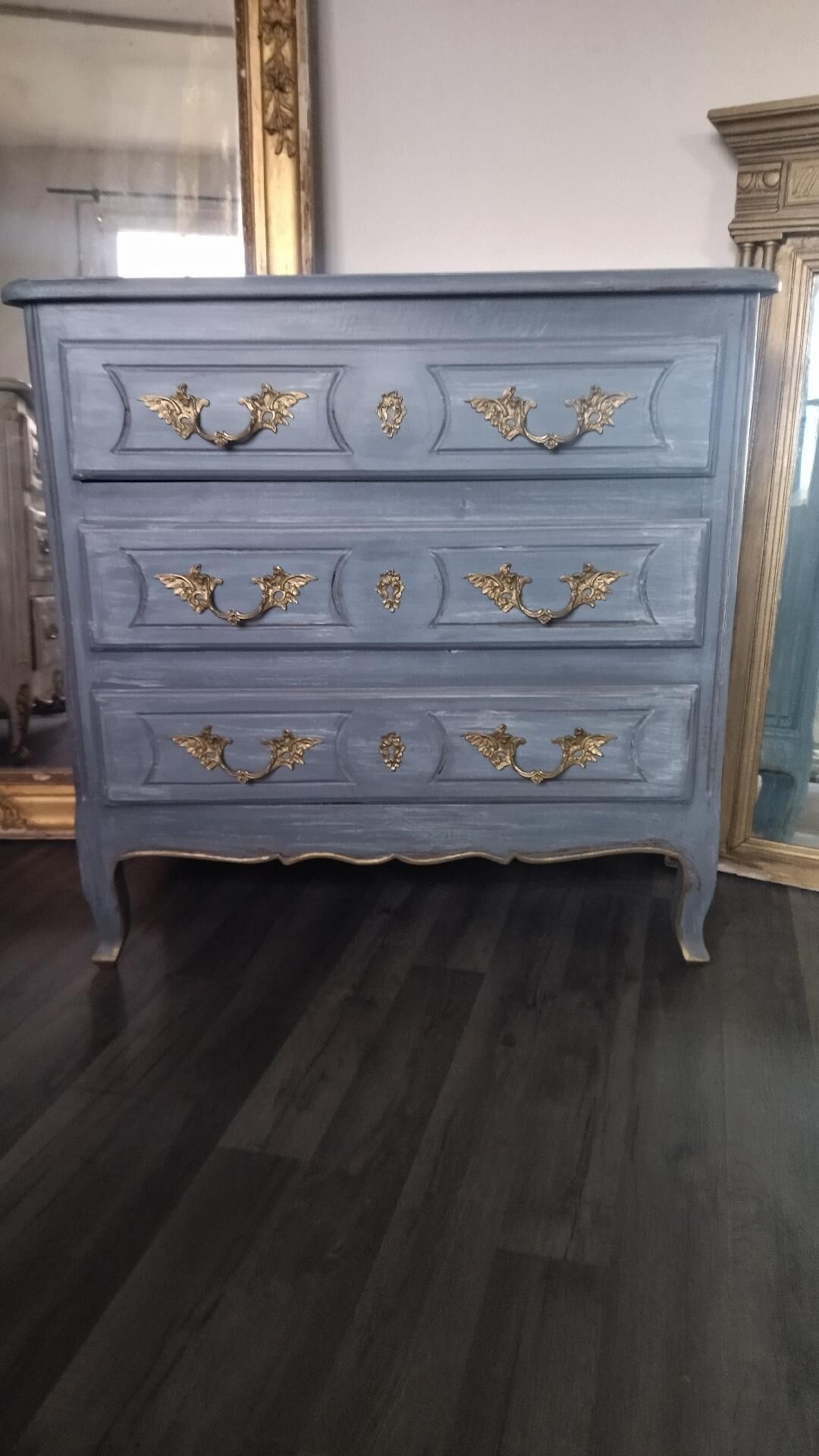Louis XV style patinated chest of drawers