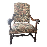 Antique armchair in Henri II style with masks