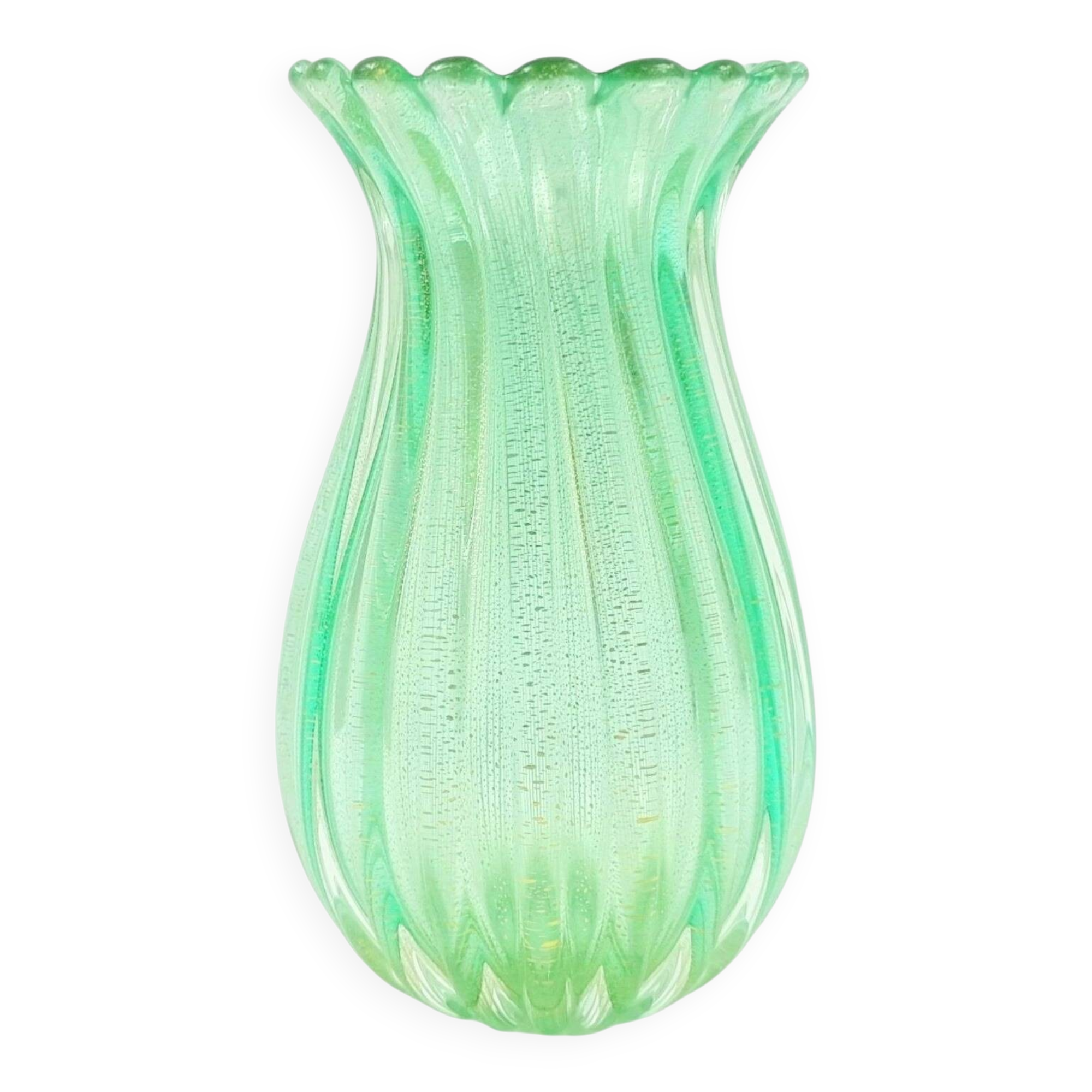 Mid-Century Murano Glass Vase with Gold Inclusions - A.Seguso, Italy, 1950s