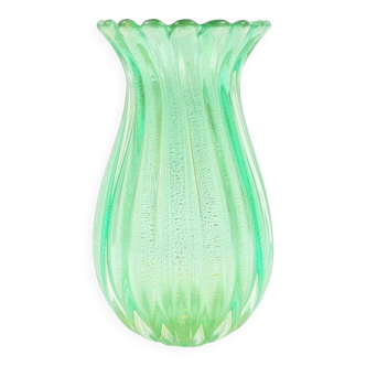Vase en verre de Murano à inclusions dorées, style milieu du XXe siècle - A. Seguso, Italie, années 1950