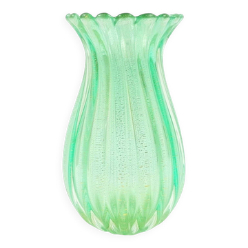 Mid-Century Murano Glass Vase with Gold Inclusions - A.Seguso, Italy, 1950s