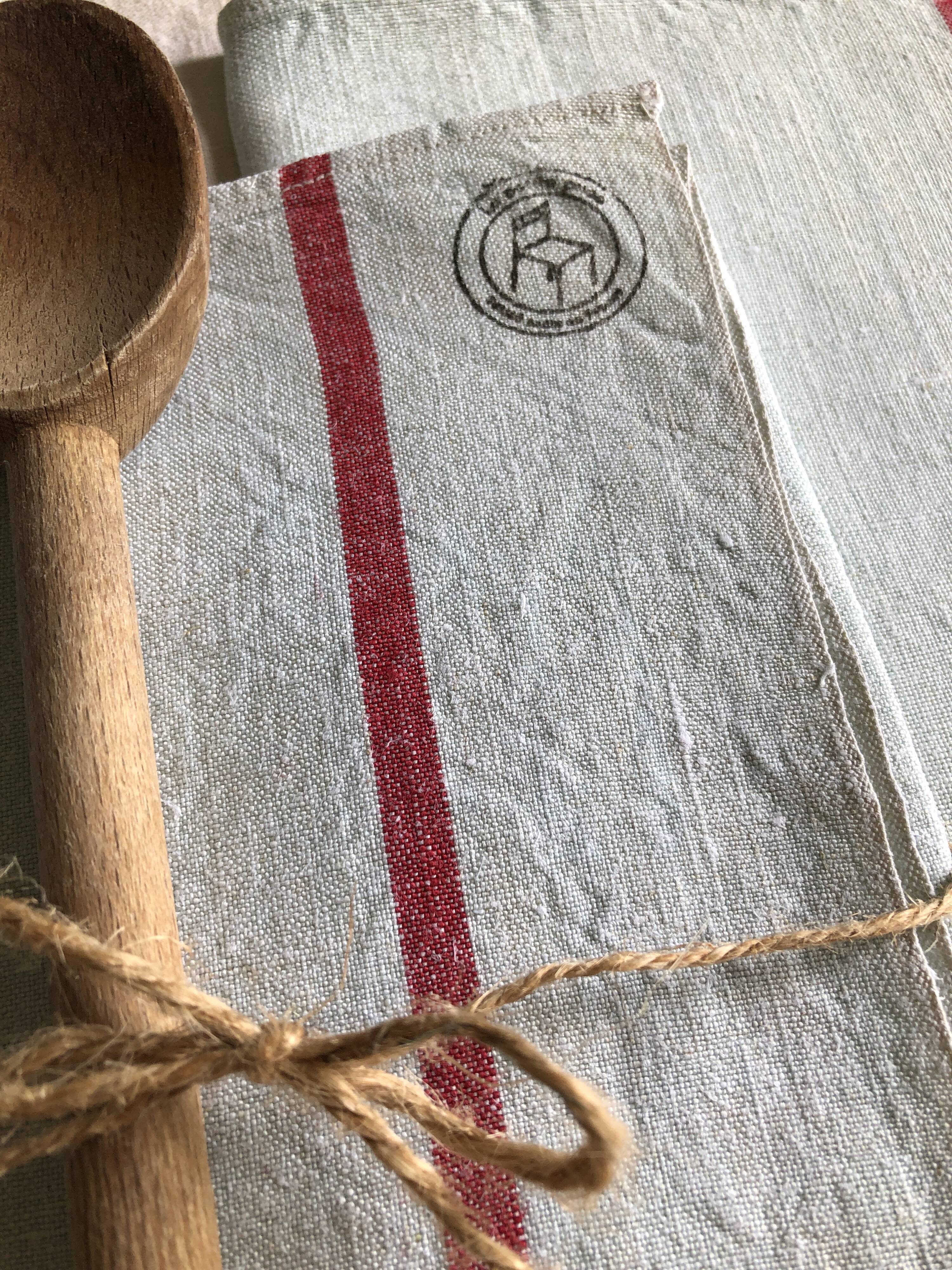 Antique cloth in pure aqua tinted linen