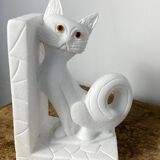 Pair of vintage stone cat bookends