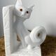 Pair of vintage stone cat bookends