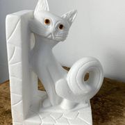 Pair of vintage stone cat bookends