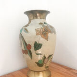 Vase en laiton - motif floral