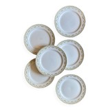 Set of 6 vintage flat ironstone plates - Sarreguemines