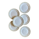 Set of 6 vintage flat ironstone plates - Sarreguemines