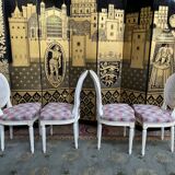 4 chairs louis XVI style medallion