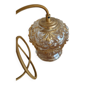 Vintage amber glass walking lamp