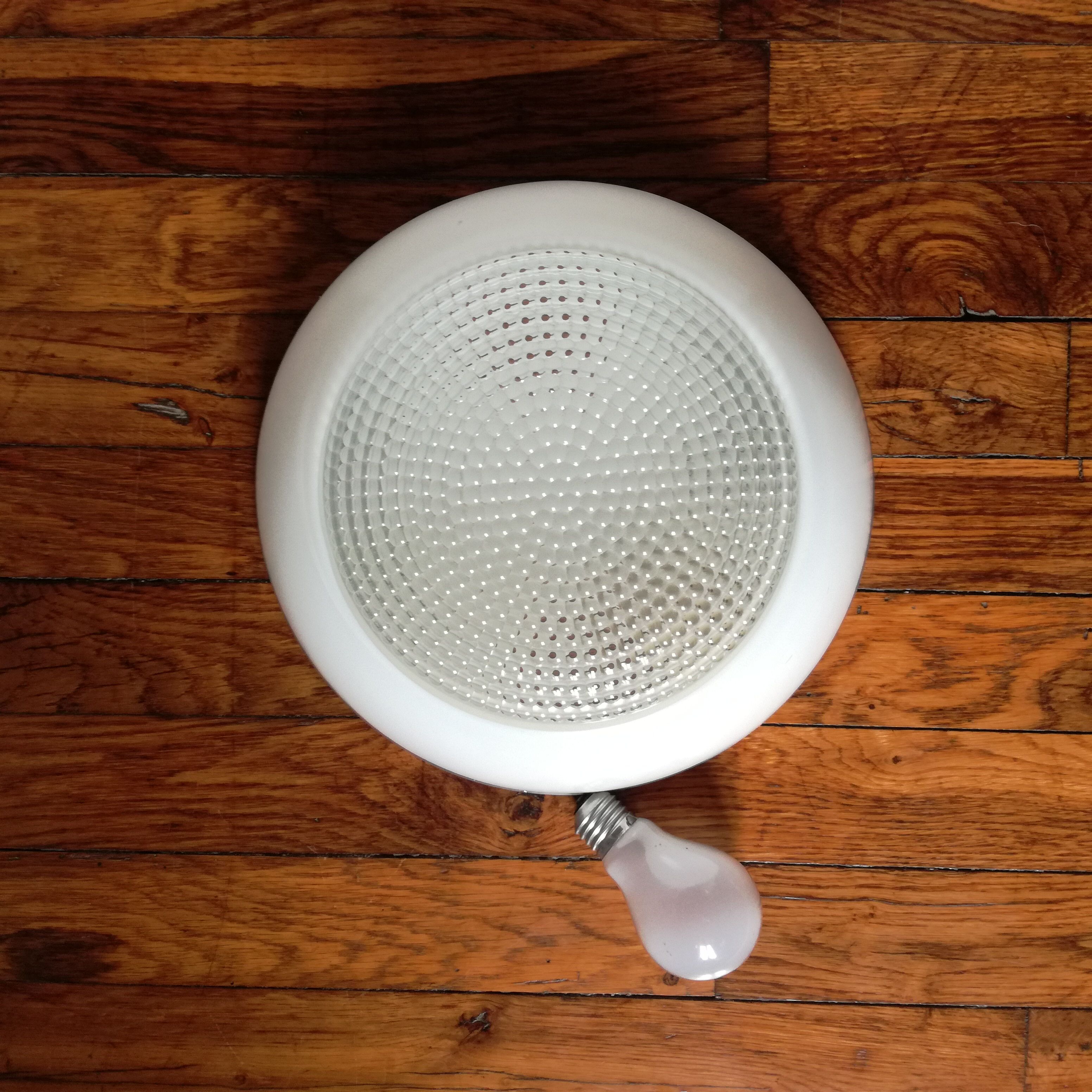 Large holophane ceiling or wall light in compressed glass