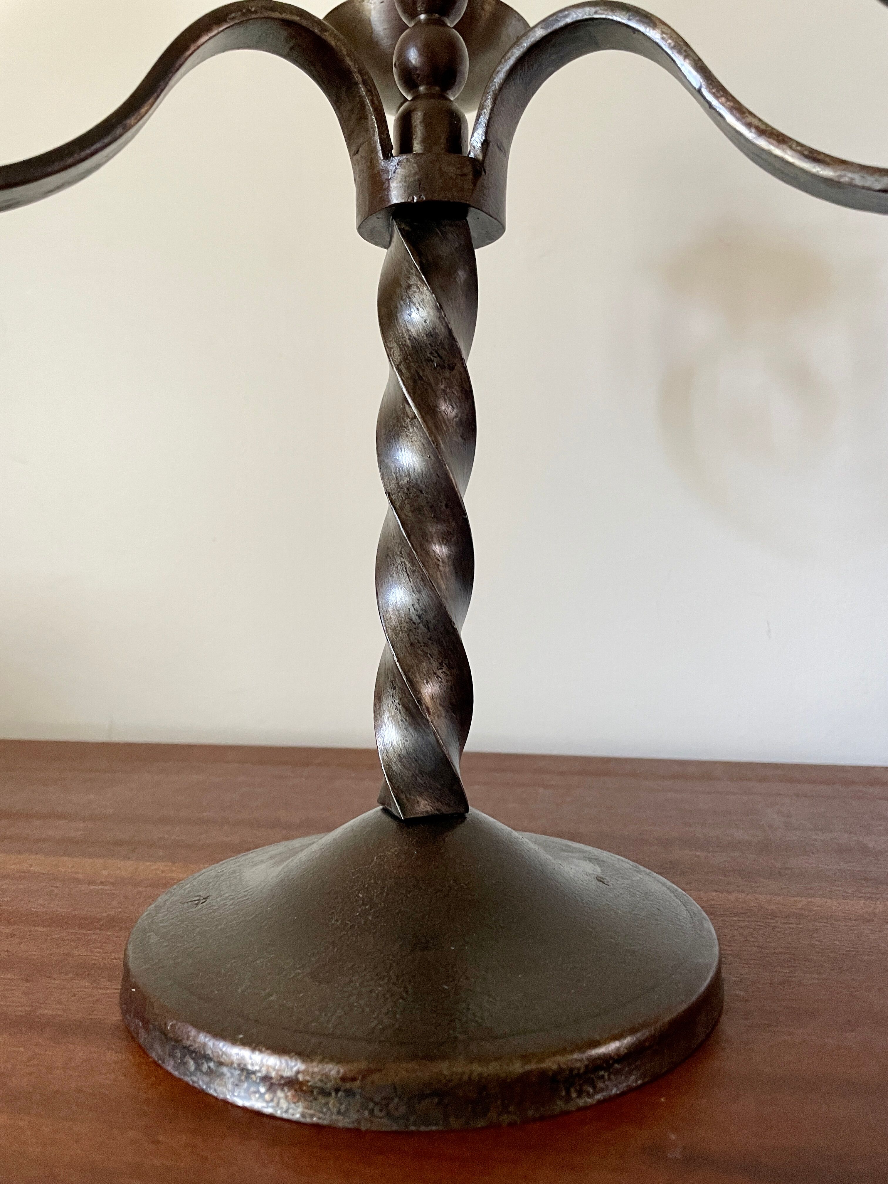 Pair of brutalist candelabra by Charles Piguet 1930